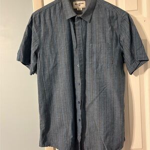 Billabong Men's Striped Blue Button Down Shirt